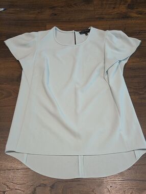 St John Light Blue Flutter Sleevd Blpuse Sz Small